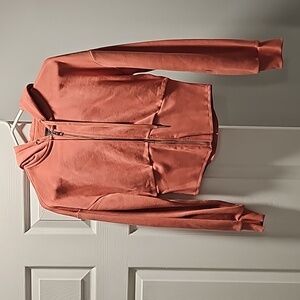Zip Front Hooded Sweatshirt Jacket